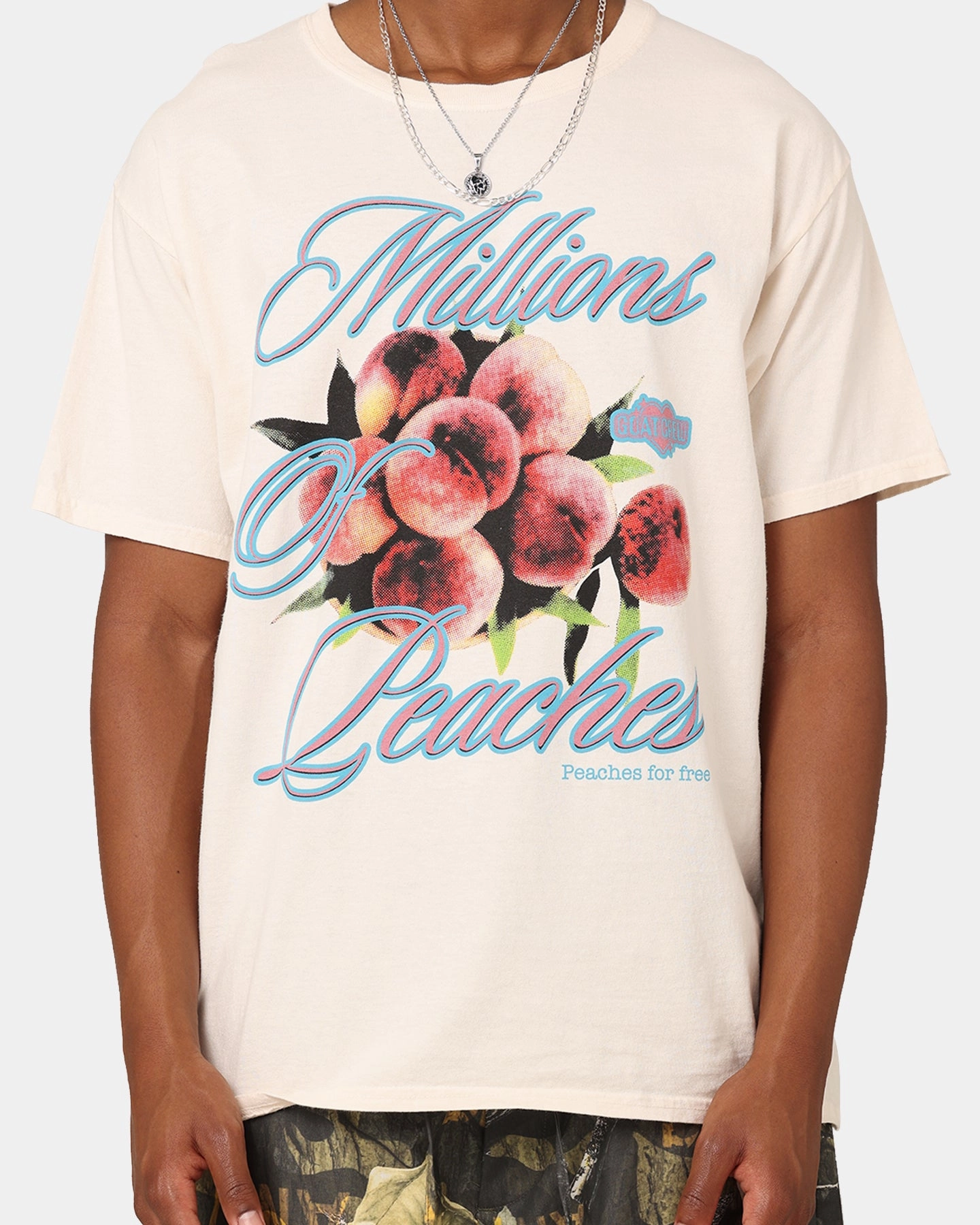 Goat Crew Peaches T-Shirt Off White Ethically Sourced Material OdorResistantTechnology
