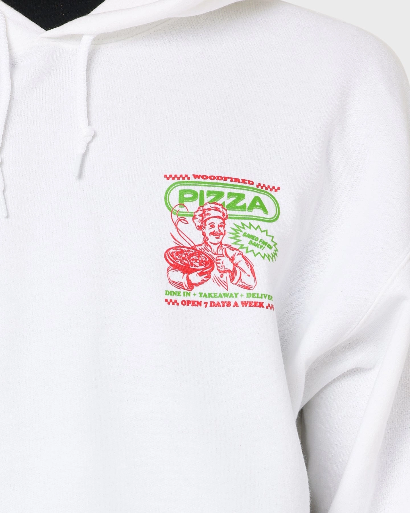 thermal performance day Goat Crew Pizza Shop Hoodie White