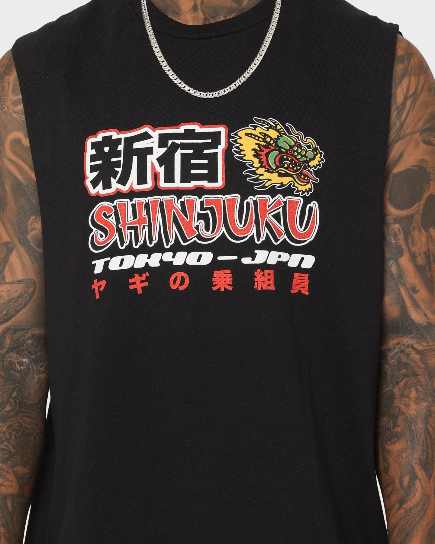 Essential Casual Trendy Comfort Fit Goat Crew Shinjuku Muscle T-Shirt Black