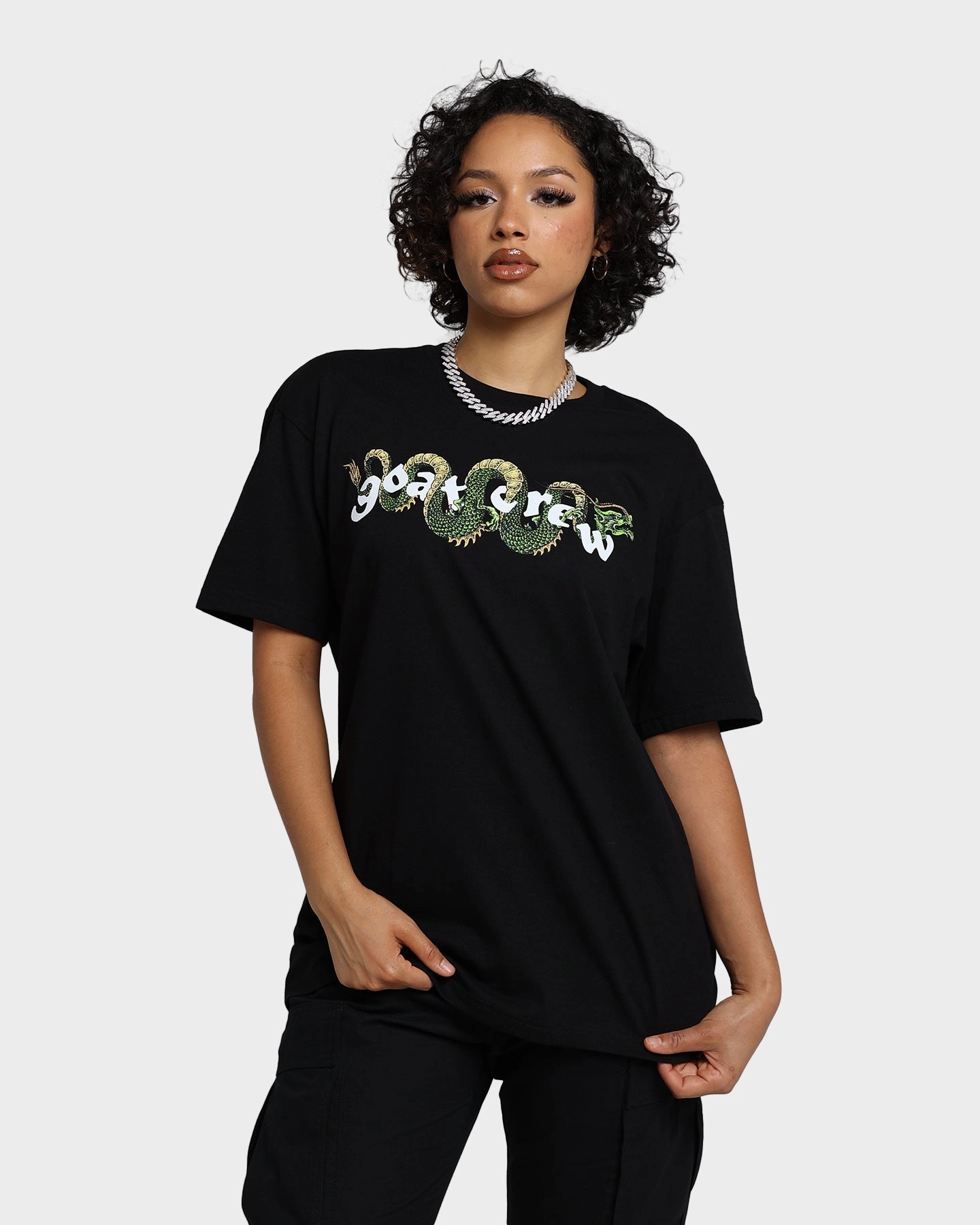 Goat Crew Sleeping Dragons T-Shirt Black VintageWashEffect