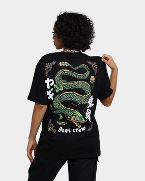 Goat Crew Sleeping Dragons T-Shirt Black Comfy Layer Wear Non Toxic Materials