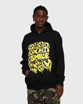 Goat Crew Smile Drip Hoodie Black Commuter Fit Layered Protection