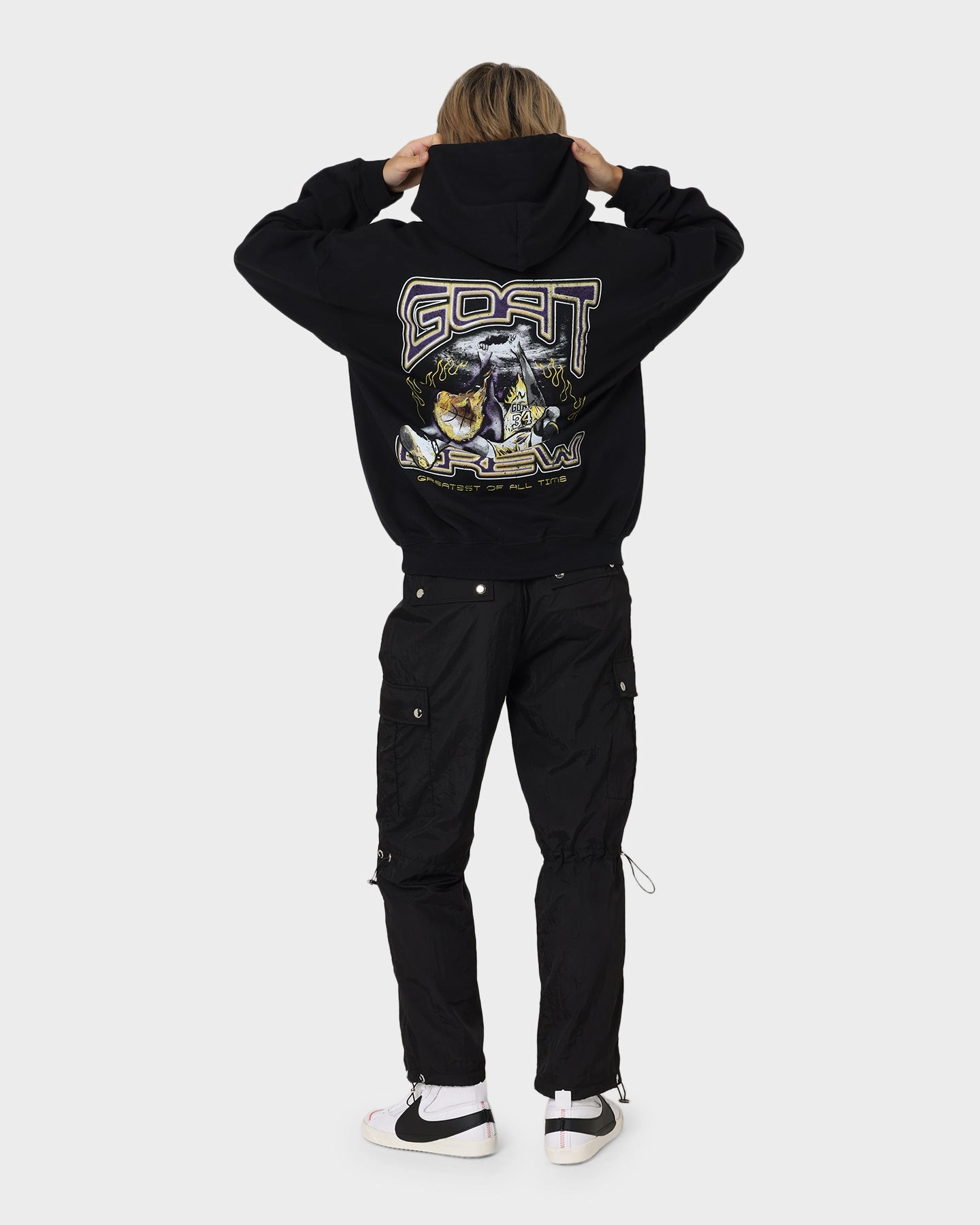 Goat Crew Space Slam Hoodie Black Seam Sealed Construction