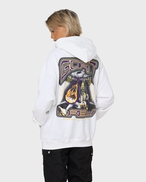 Goat Crew Space Slam Hoodie White Adjustable Drawstrings