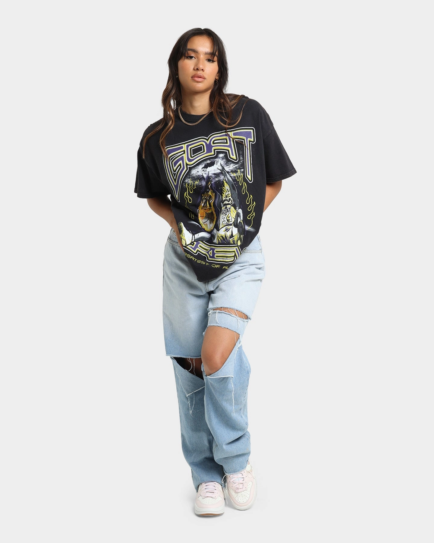 Goat Crew Space Slam T-Shirt Black Wash Airflow Ventilation System