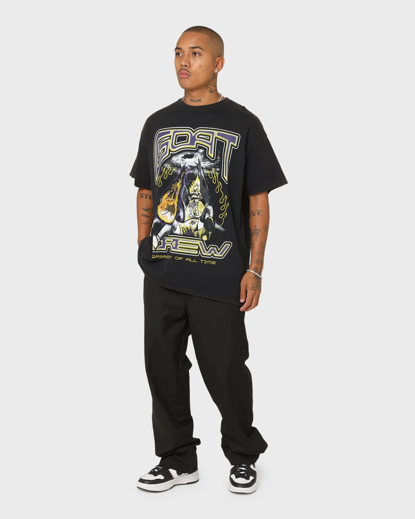 Gym clothing Goat Crew Space Slam T-Shirt Black Wash