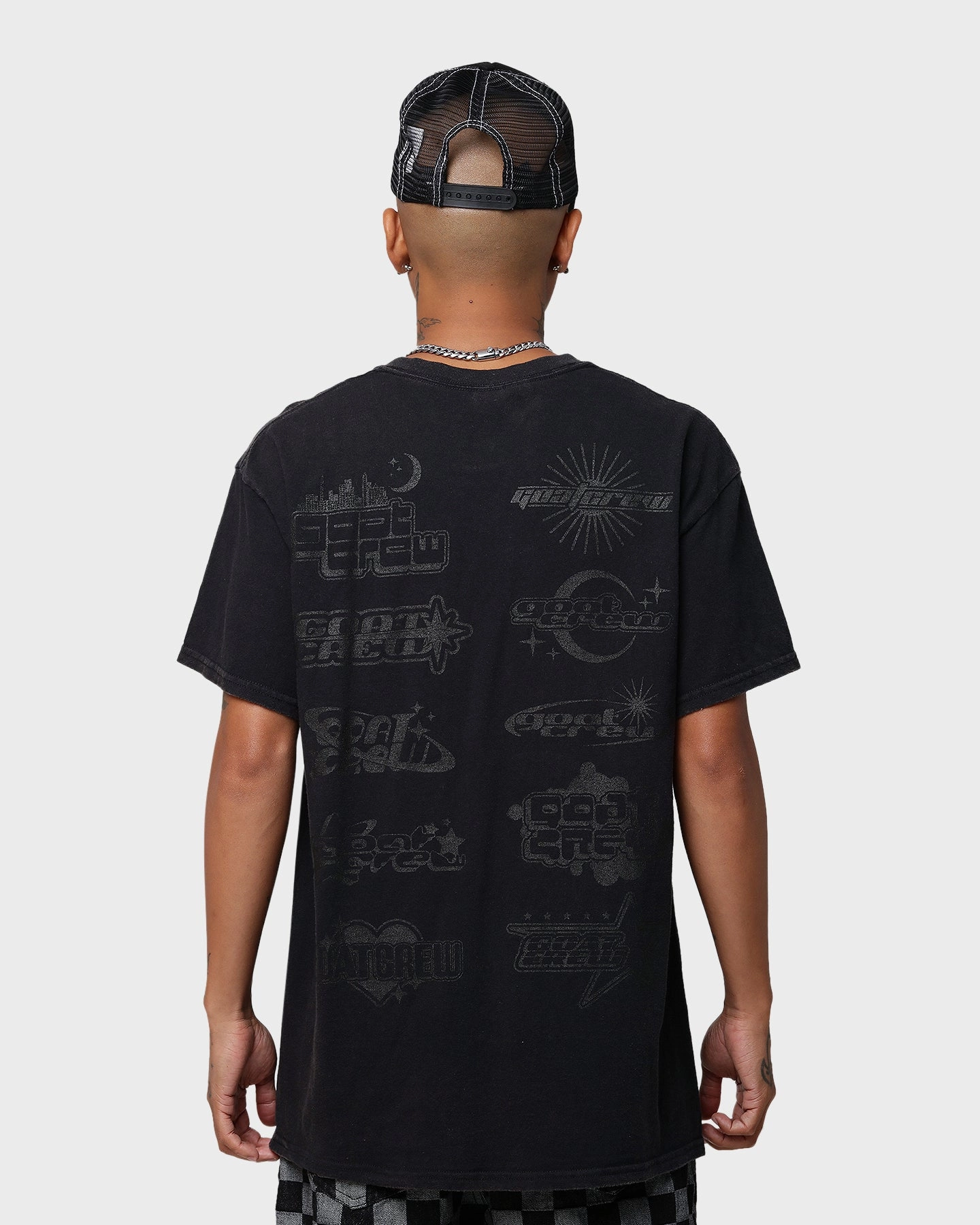 Timeless Piece Adult Wear Goat Crew Stacked Logo Vintage T-Shirt Black Wash
