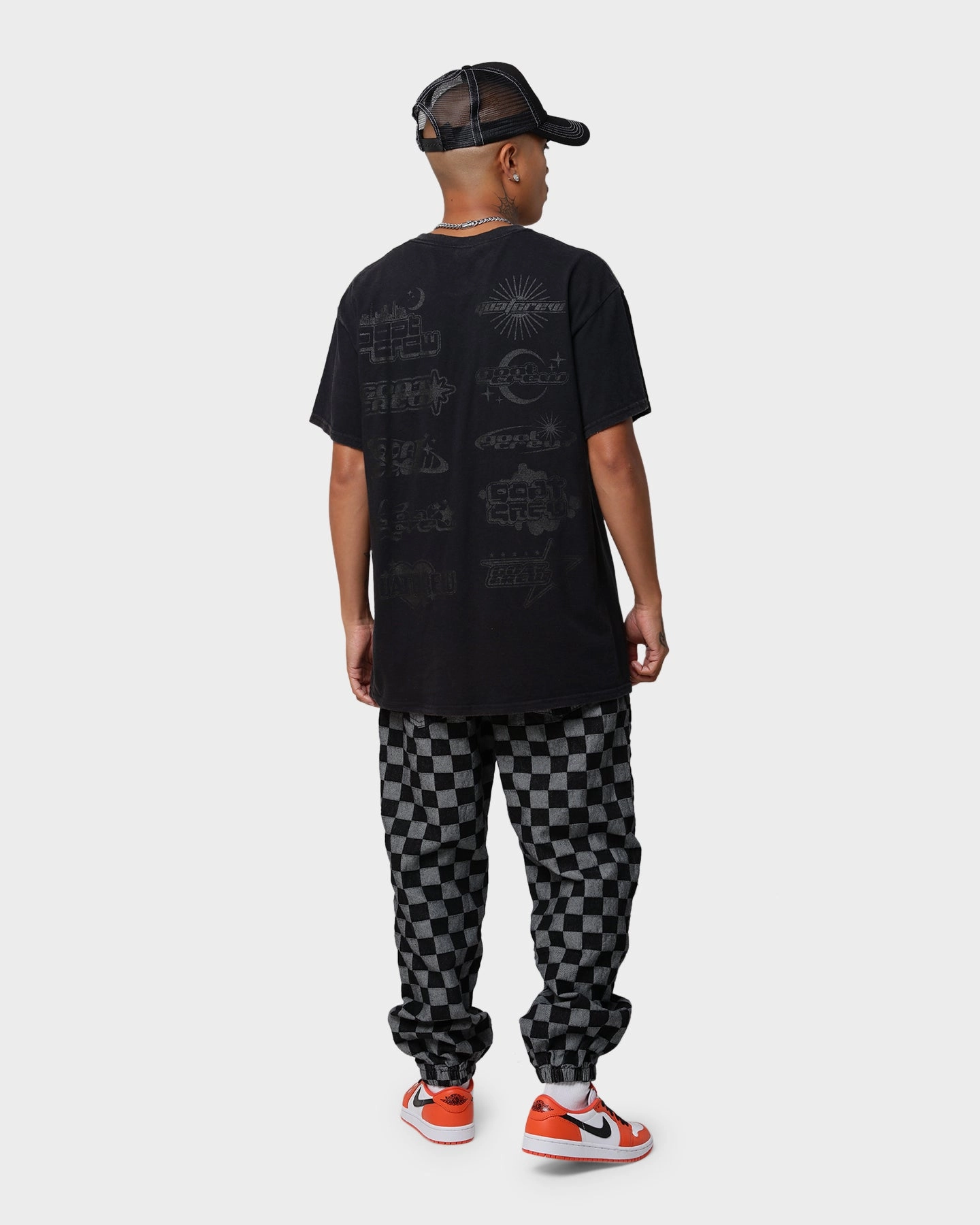 Goat Crew Stacked Logo Vintage T-Shirt Black Wash Durable Knit Structure