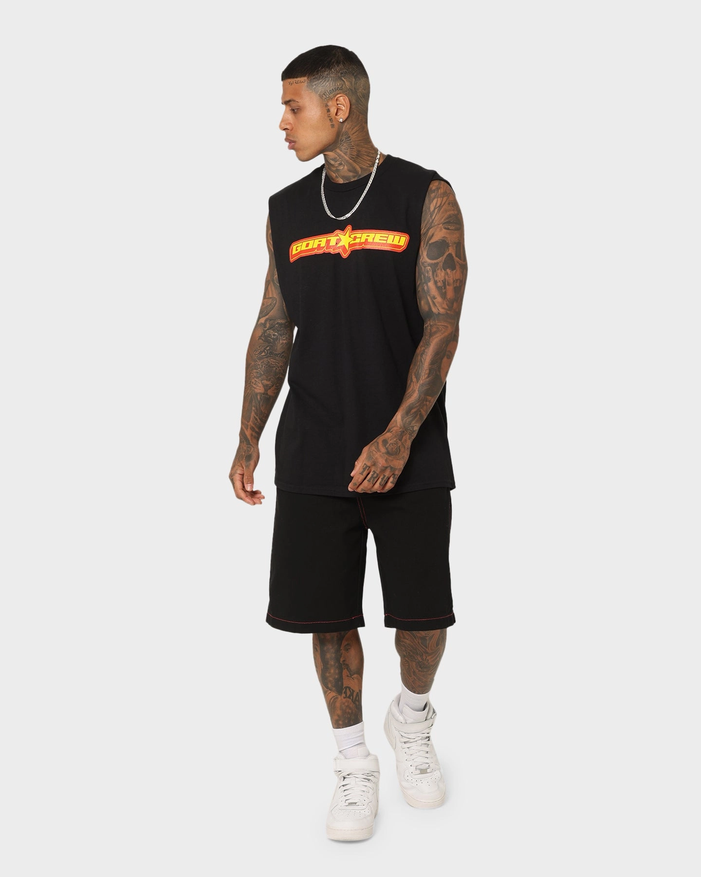 Breathable wear Goat Crew Star Muscle T-Shirt Black
