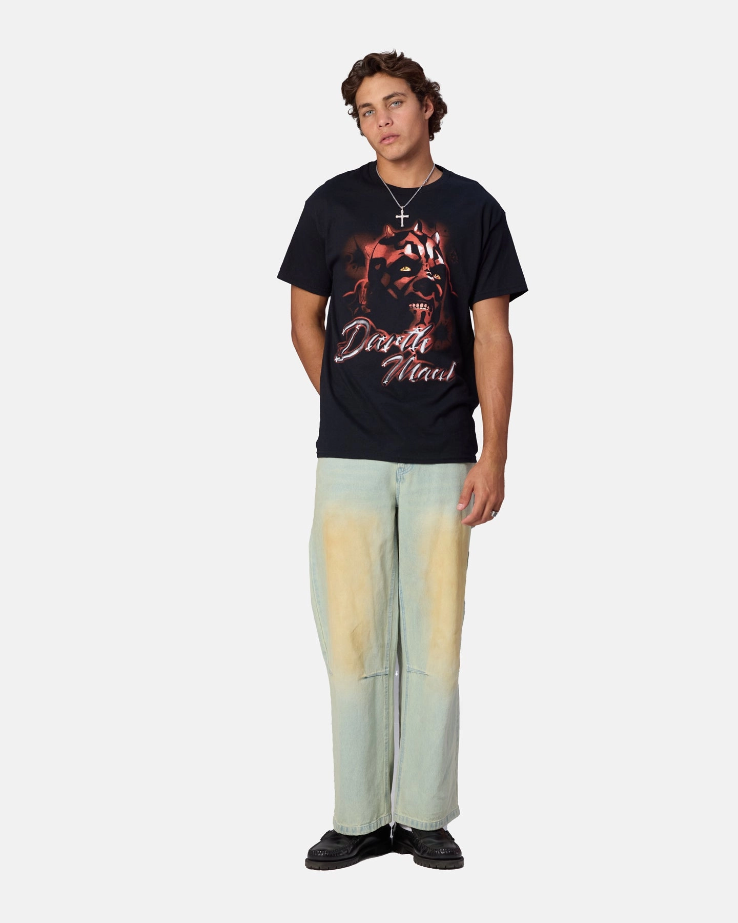 Goat Crew Star Wars Darth Maul Airbrush T-Shirt Black NoSideSeams