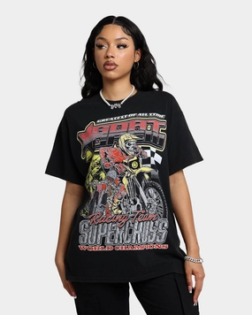 Elegant Detail layerable Goat Crew Supercross Racing Team Vintage T-Shirt Black Wash