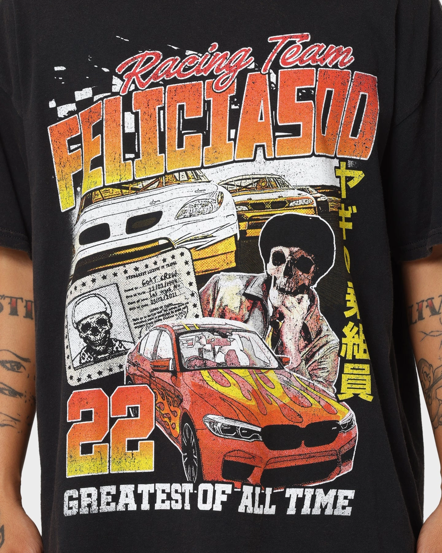Indoor Event Goat Crew Team Felicia Vintage T-Shirt Black Wash