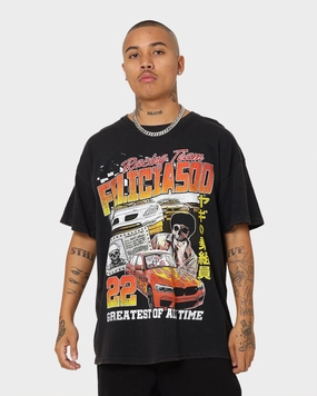 Goat Crew Team Felicia Vintage T-Shirt Black Wash Light and Breezy Comfy and Soft