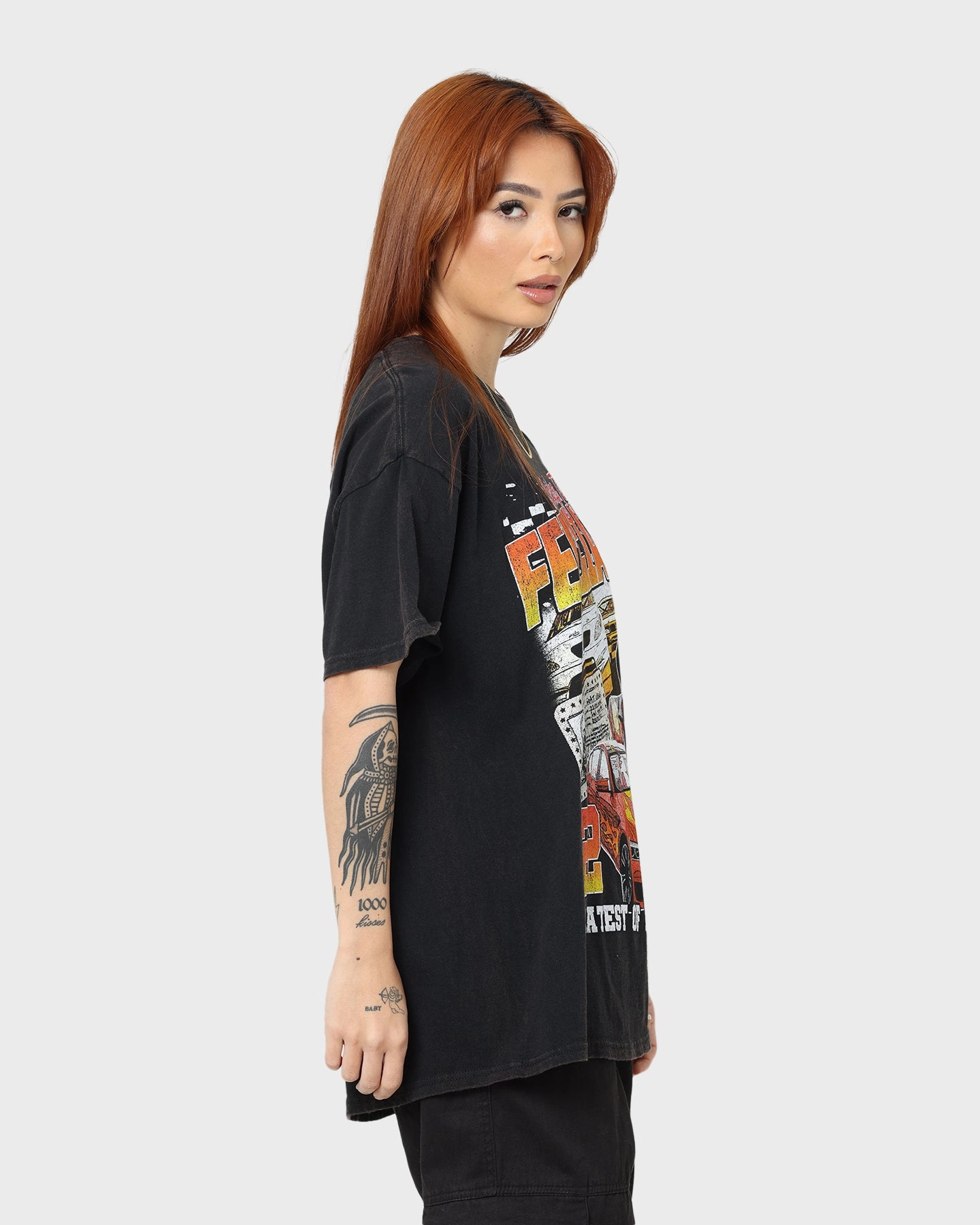 Goat Crew Team Felicia Vintage T-Shirt Black Wash Lightweight Layer