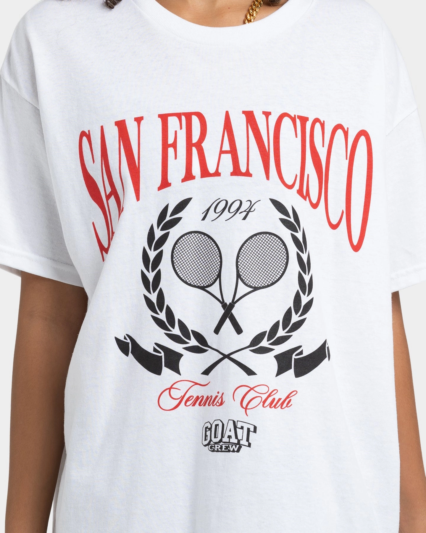 Goat Crew Tennis Club T-Shirt White Cozy Layering