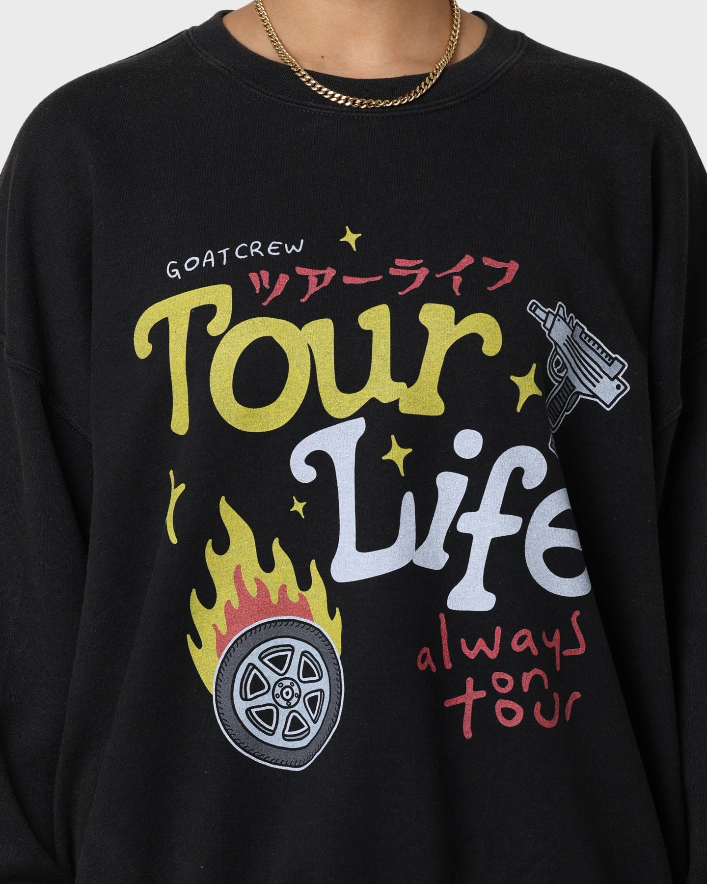 Goat Crew Tourlife Vintage Crewneck Black Layering Piece UVProtectionFinish