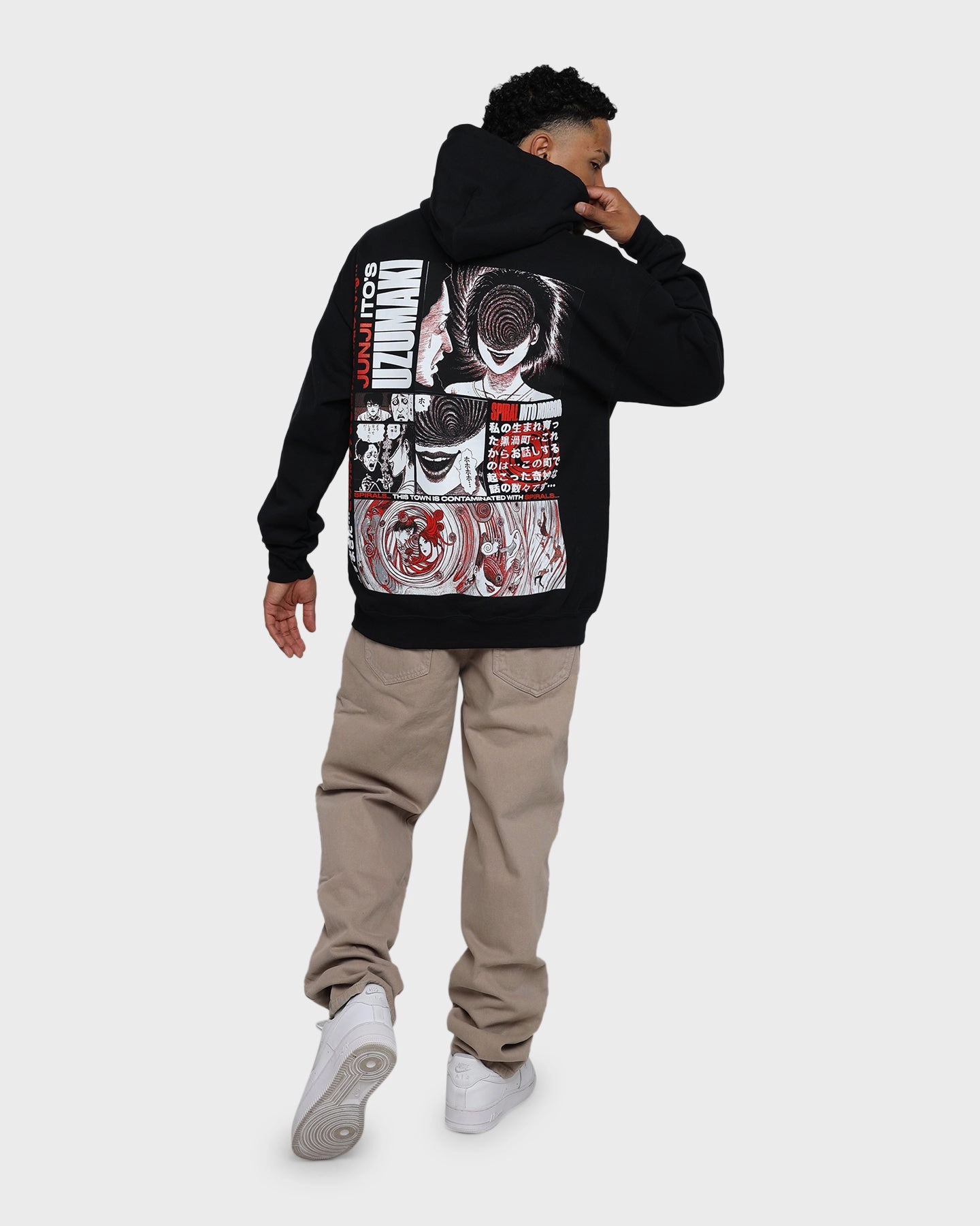 Roll Indoor Layer Goat Crew Uzumaki Hoodie Black
