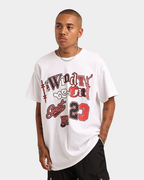 Layered Collar Smart Fashion Goat Crew Windy City T-Shirt White