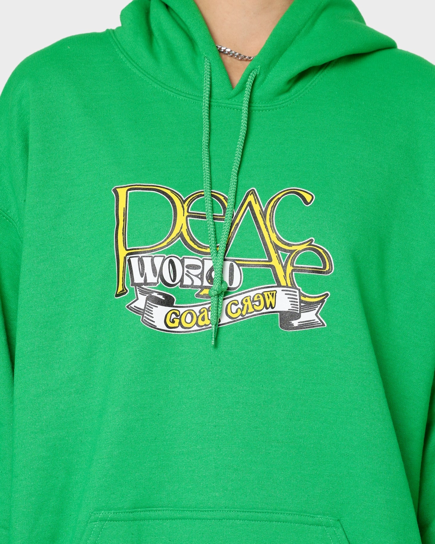 Taped Zippers Goat Crew World Peace Hoodie Green