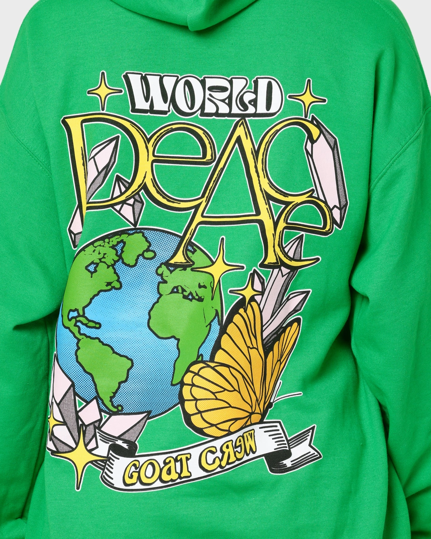 adults Goat Crew World Peace Hoodie Green