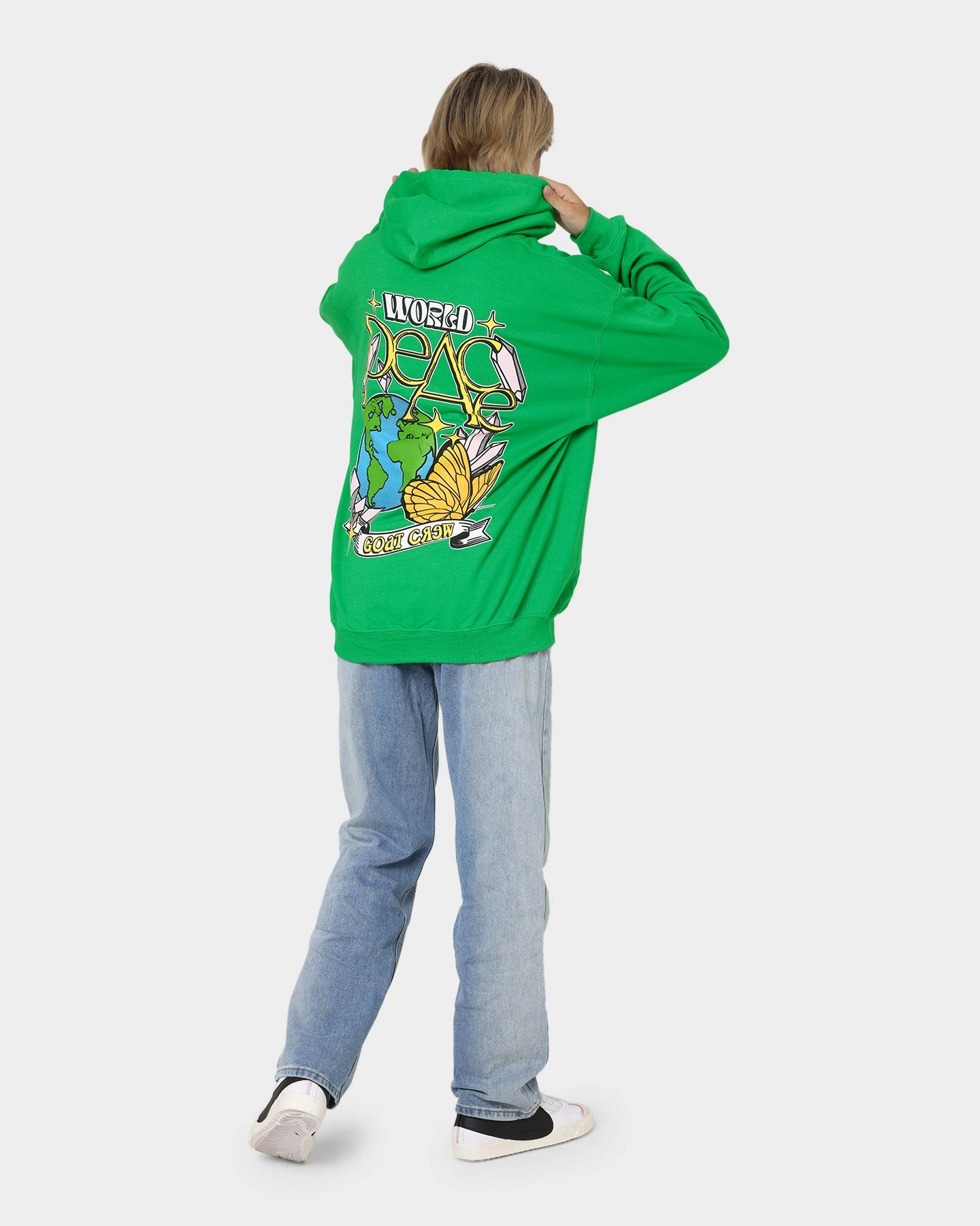 Goat Crew World Peace Hoodie Green special - occasion wear Gallery