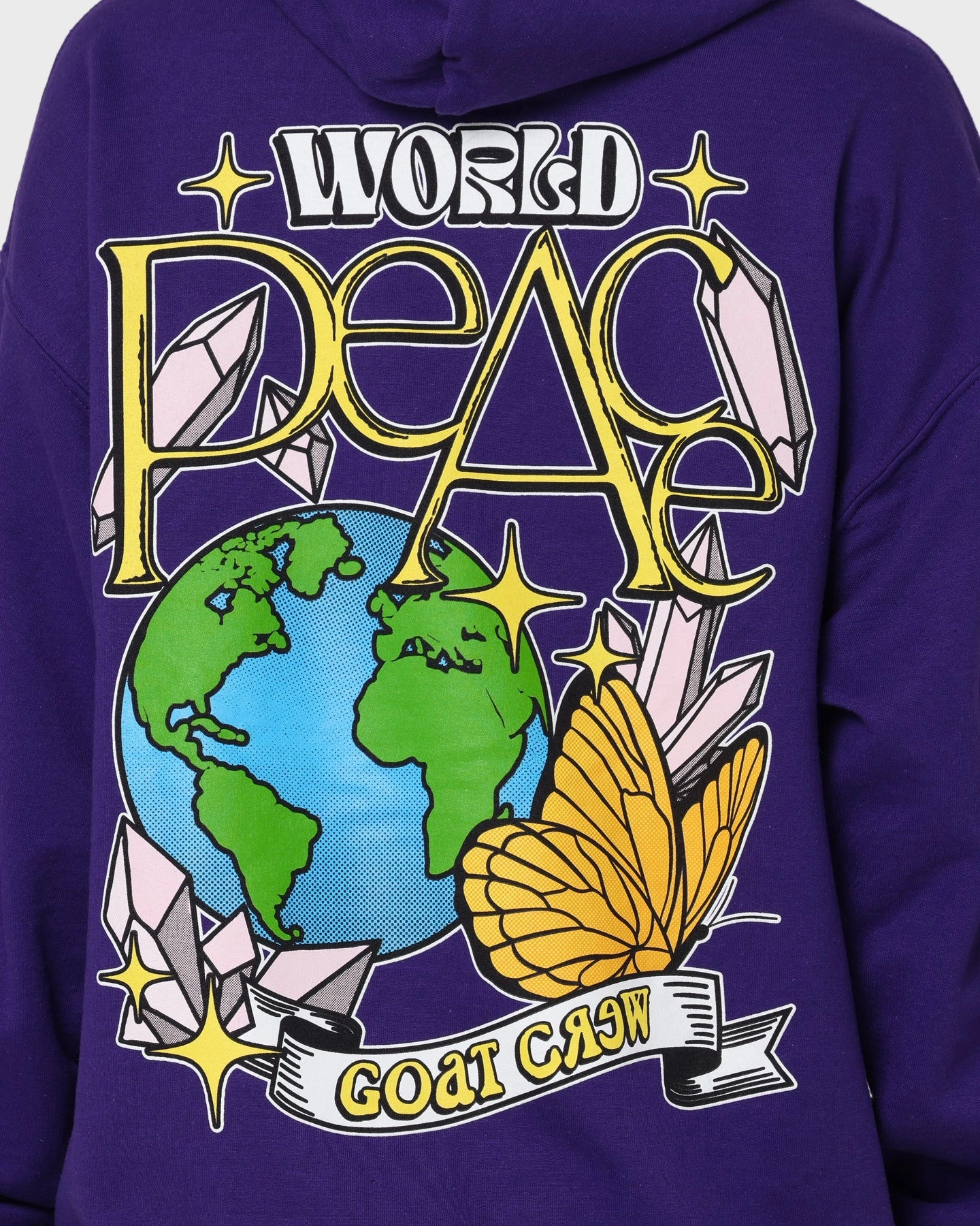 anti static Goat Crew World Peace Hoodie Purple