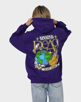 Mask Goat Crew World Peace Hoodie Purple