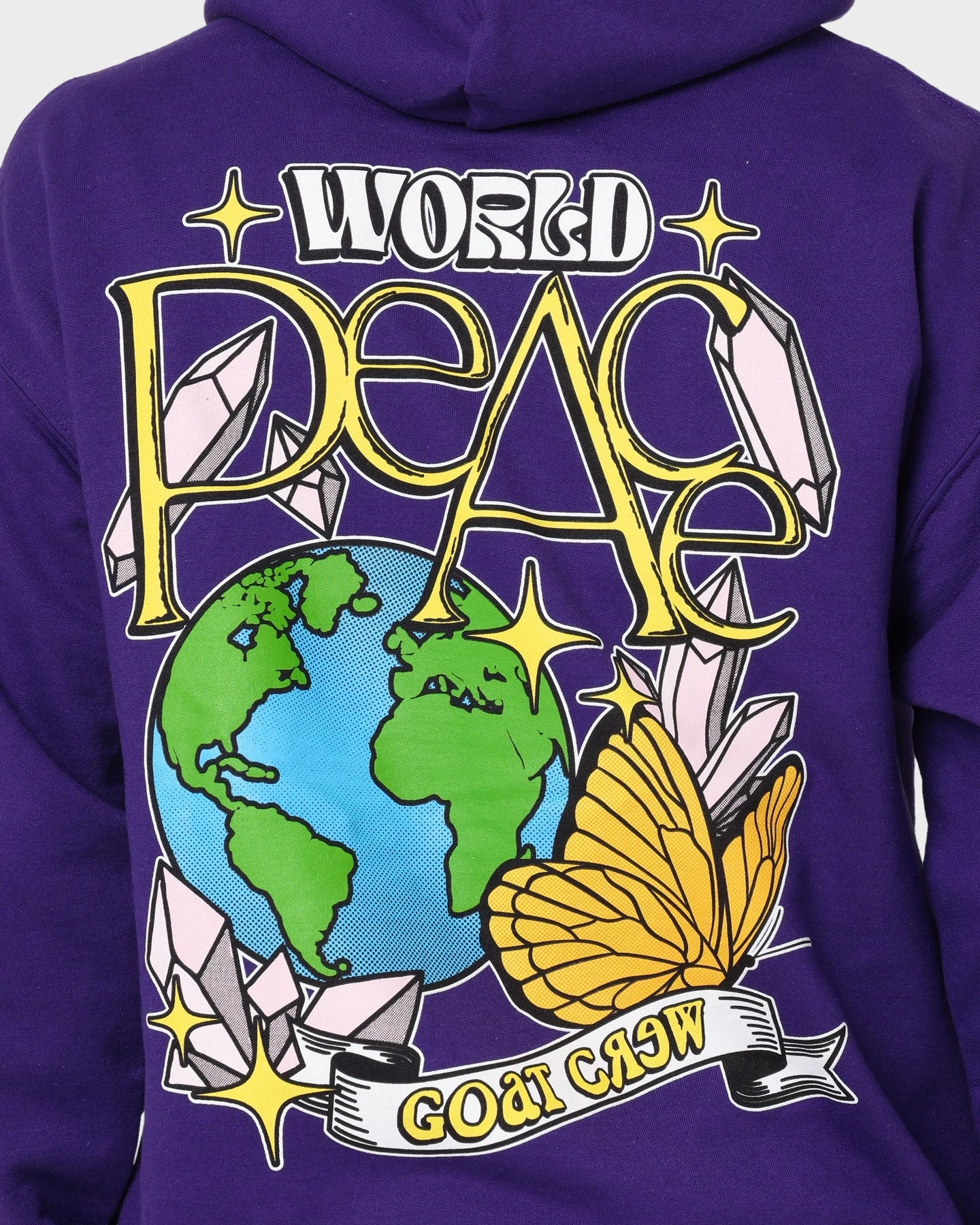BondedFabric Goat Crew World Peace Hoodie Purple