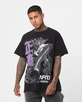 Goat Crew X Afro Samurai Justice Vintage T-Shirt Black Wash Perfect Wear