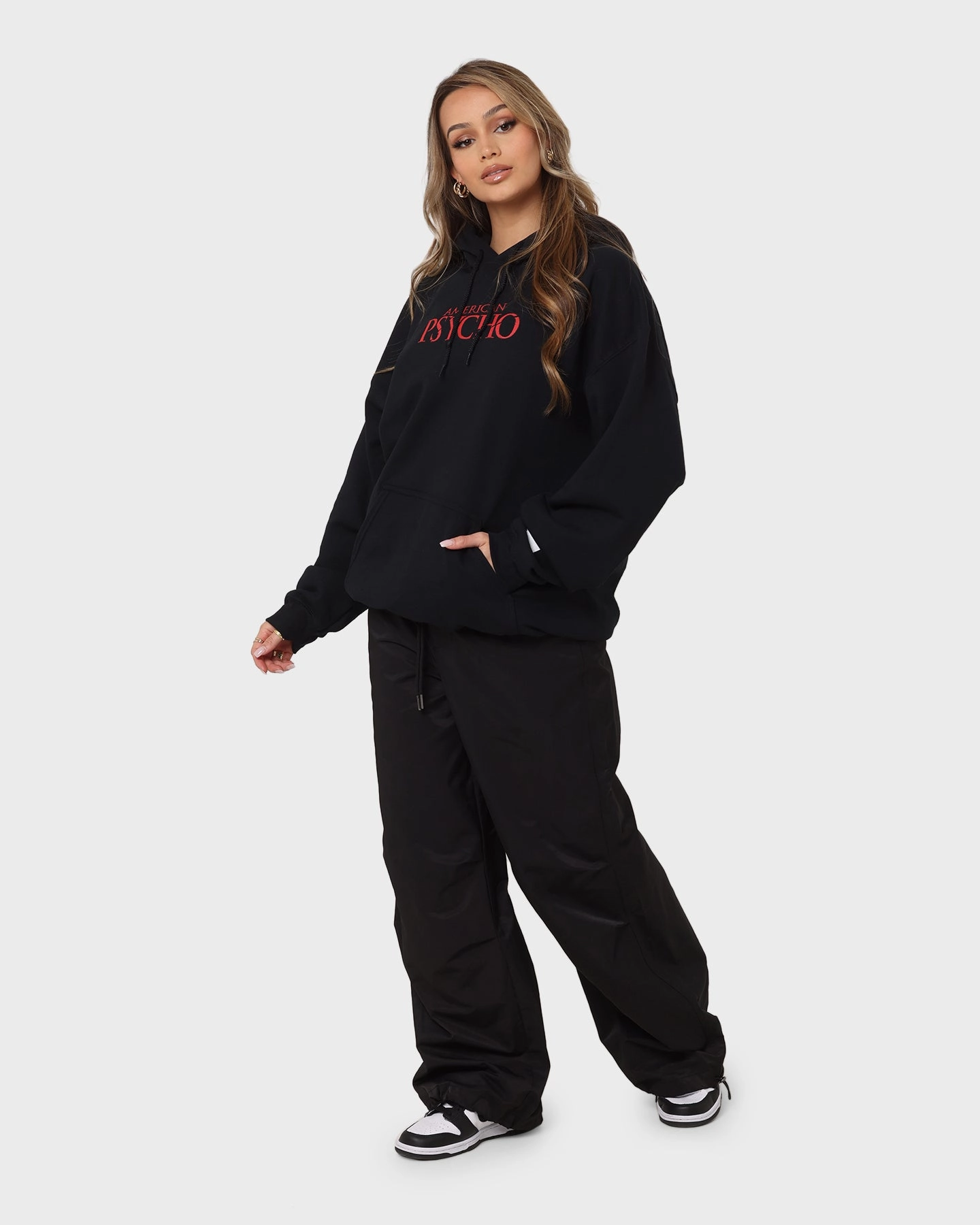 Wind Barrier Goat Crew X American Psycho American Psycho Vintage Hoodie Black