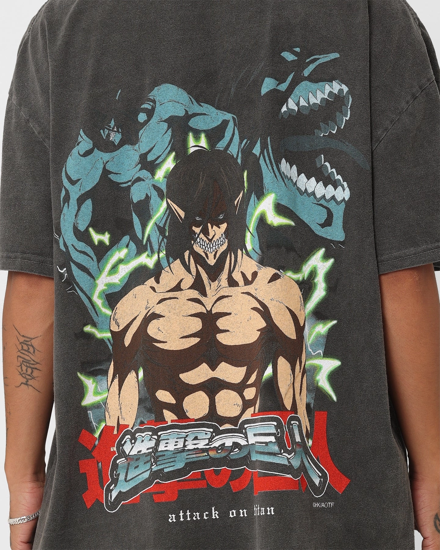 Goat Crew X Attack On Titan Attack Titan Vintage Heavyweight T-Shirt Black Wash Bohemian freedom Comfy Vibes
