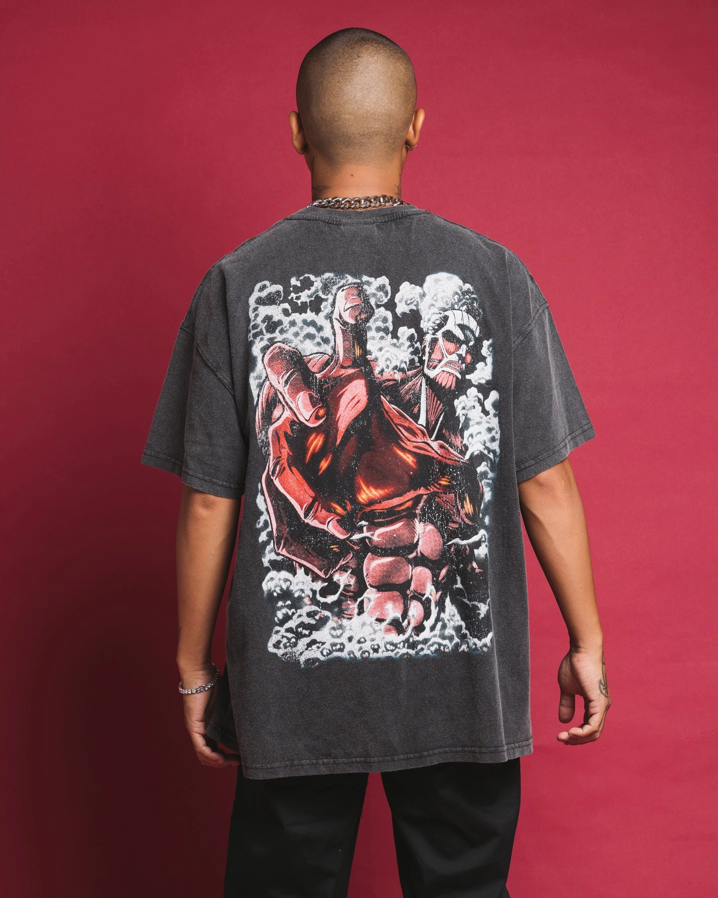 Fashion-Forward Everyday Fashion Goat Crew X Attack On Titan Colossal Titan Vintage T-Shirt Vintage Black