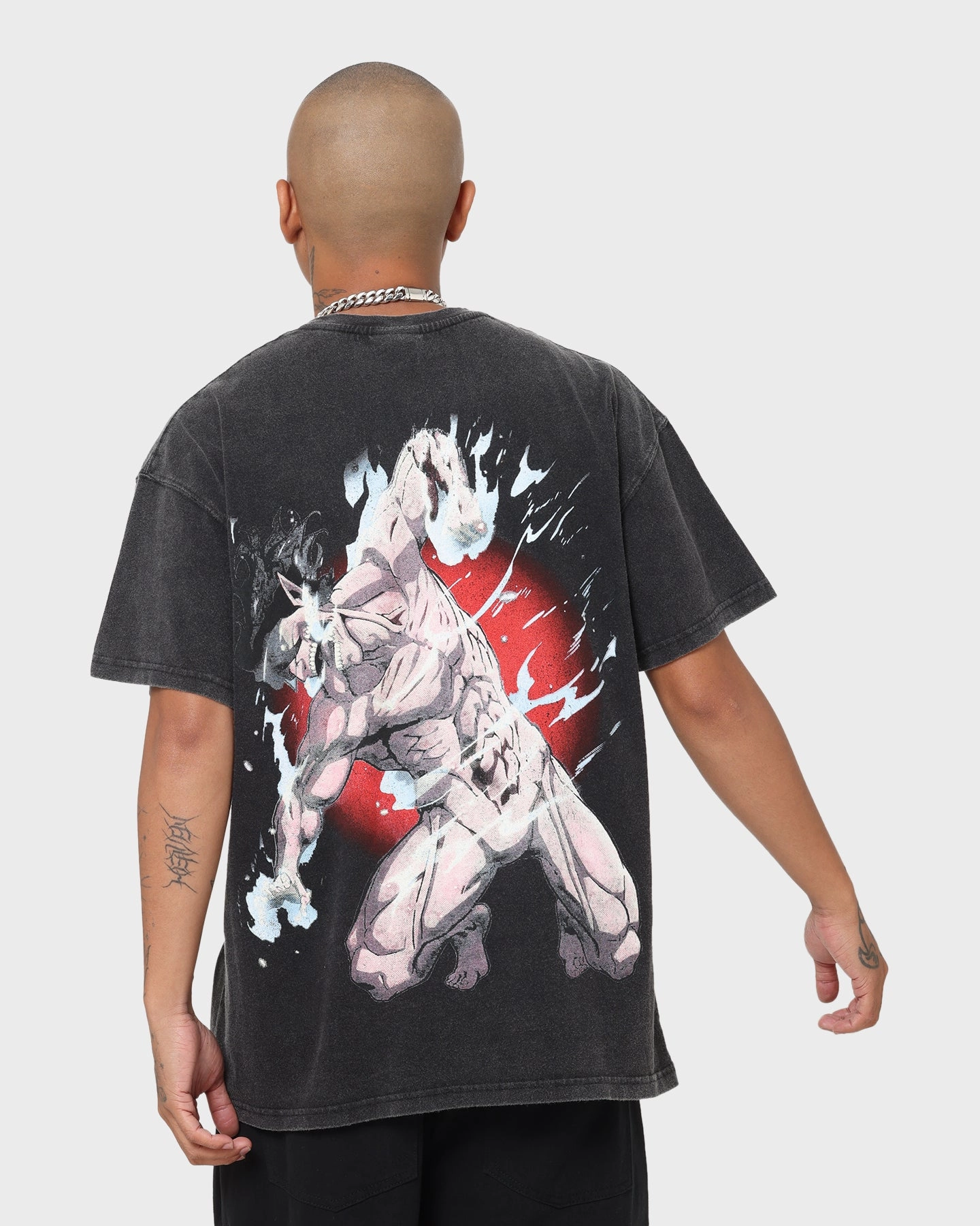 Comfy Apparel High Density Weave Goat Crew X Attack On Titan Eren Vintage Premium T-Shirt Vintage Black