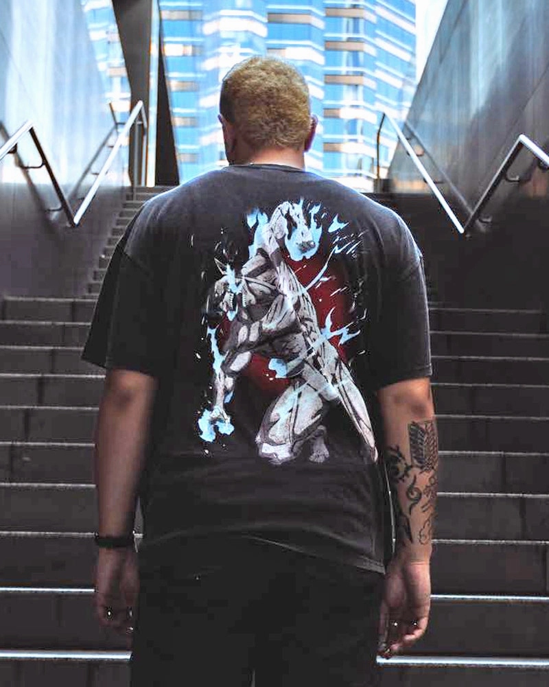 outdoor concert Goat Crew X Attack On Titan Eren Vintage Premium T-Shirt Vintage Black
