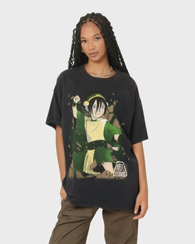 SustainableManufacturing hypoallergenic material Goat Crew x Avatar: The Last Airbender Earth Elements Vintage T-Shirt Black Wash