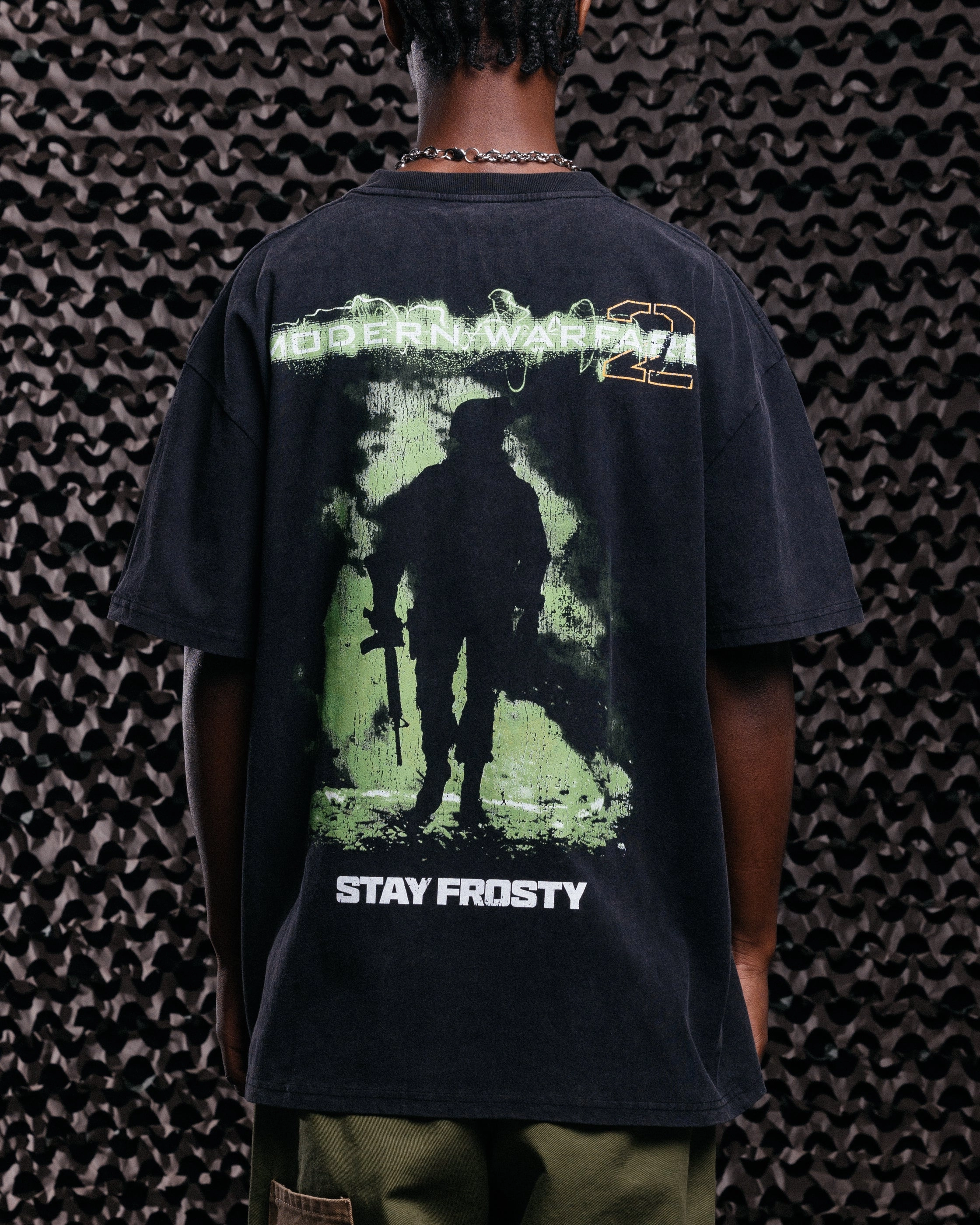 Goat Crew X Call Of Duty Modern Warfare 2 Vintage T-Shirt Black Acidwash Comfy Layer Wear certified