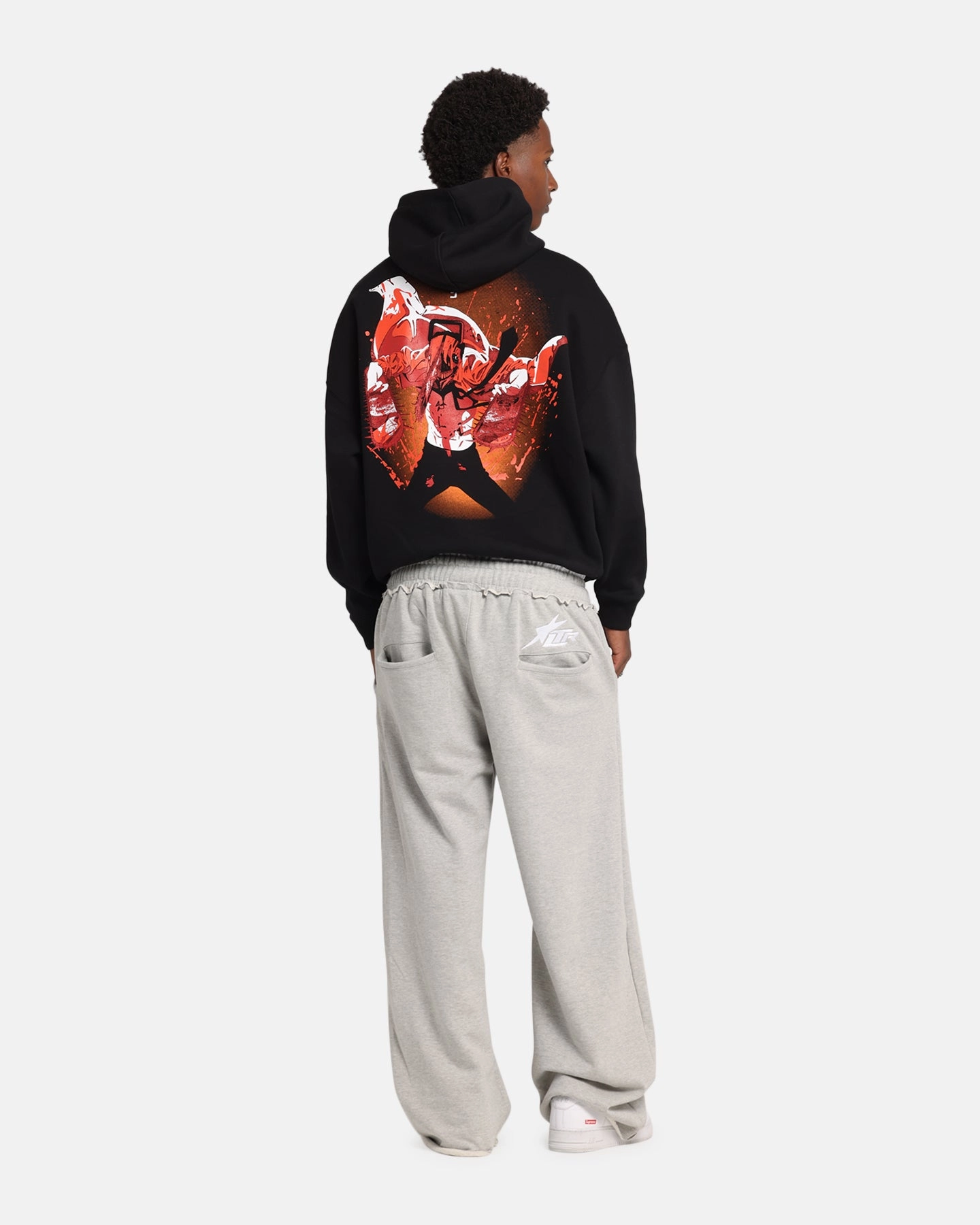Goat Crew X Chainsaw Man Premium Hoodie Black Multi Panel
