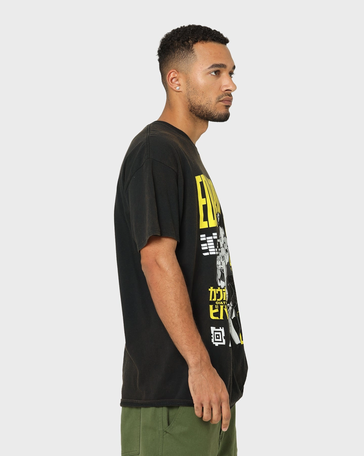 Goat Crew X Cowboy Bebop Edward Vintage T-Shirt Washed Black V neck