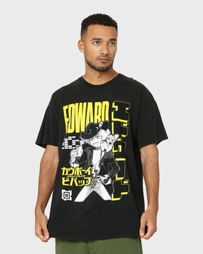Goat Crew X Cowboy Bebop Edward Vintage T-Shirt Washed Black long sleeved Light Design