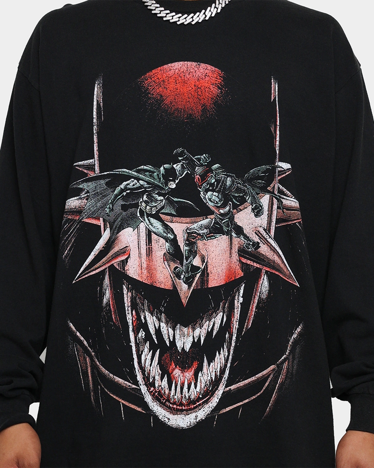 Goat Crew X DC Batman Metal Long Sleeve Vintage T-Shirt Black Wash Everyday Comfort