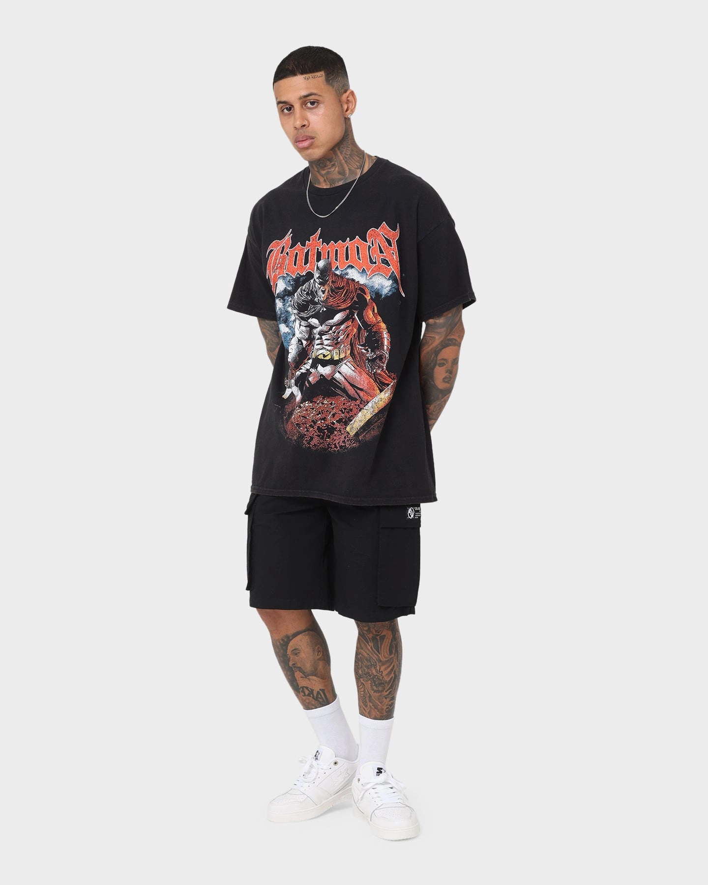Urban Look Goat Crew X DC Batman Metal Vintage T-Shirt Black Wash
