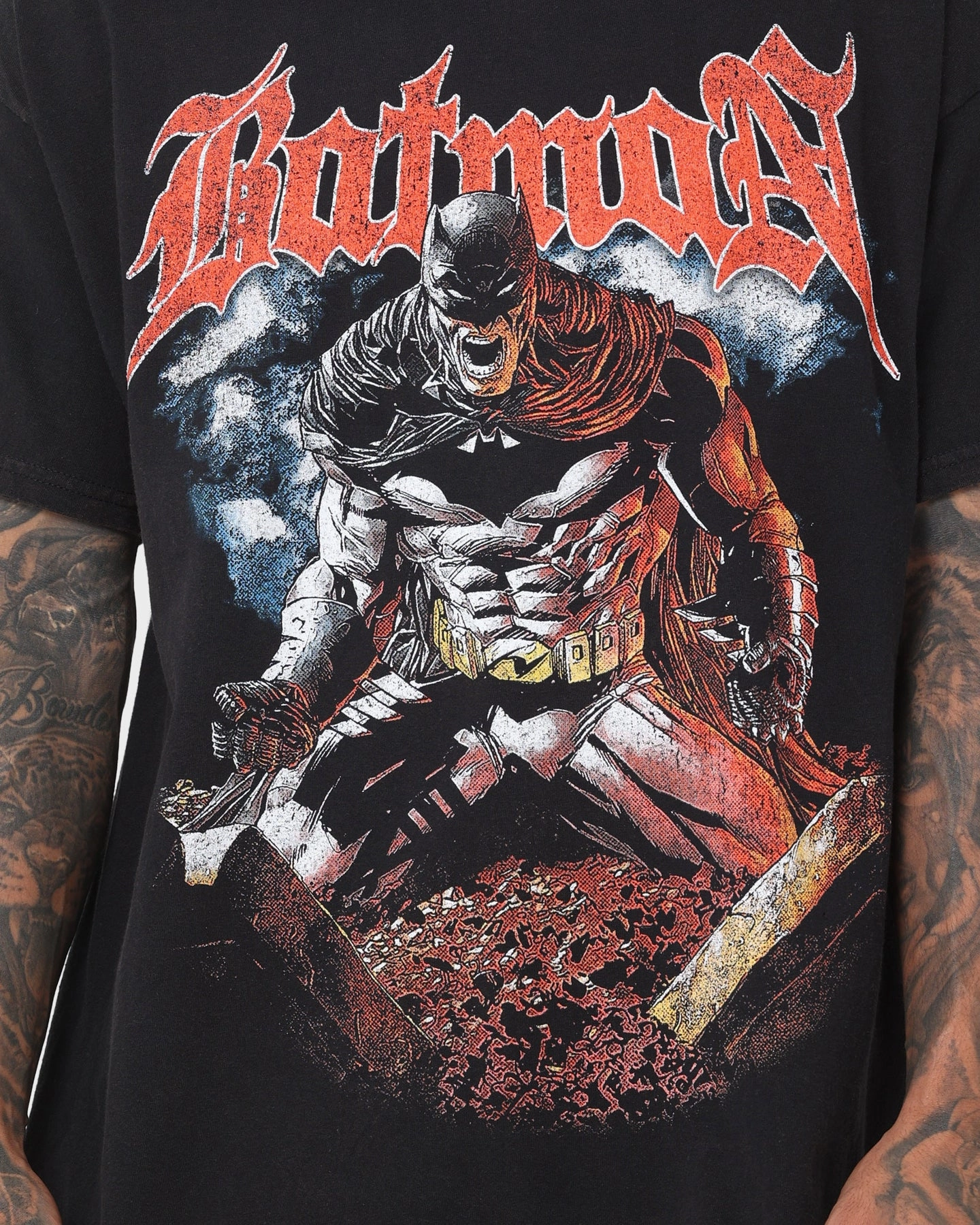 Goat Crew X DC Batman Metal Vintage T-Shirt Black Wash Durable Material