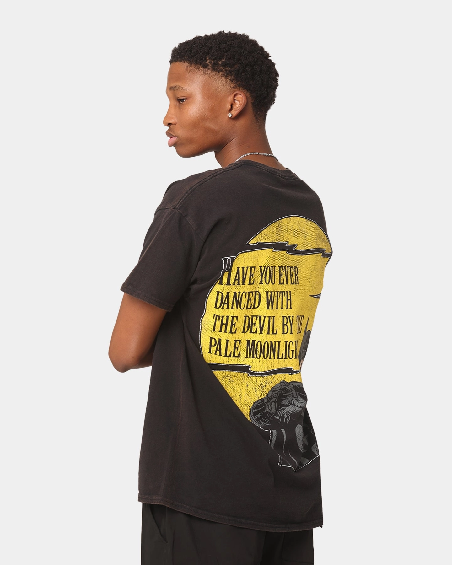 Reinforced Neckline Outdoor Light Goat Crew X DC Batman Moonlight Vintage T-Shirt Black Wash