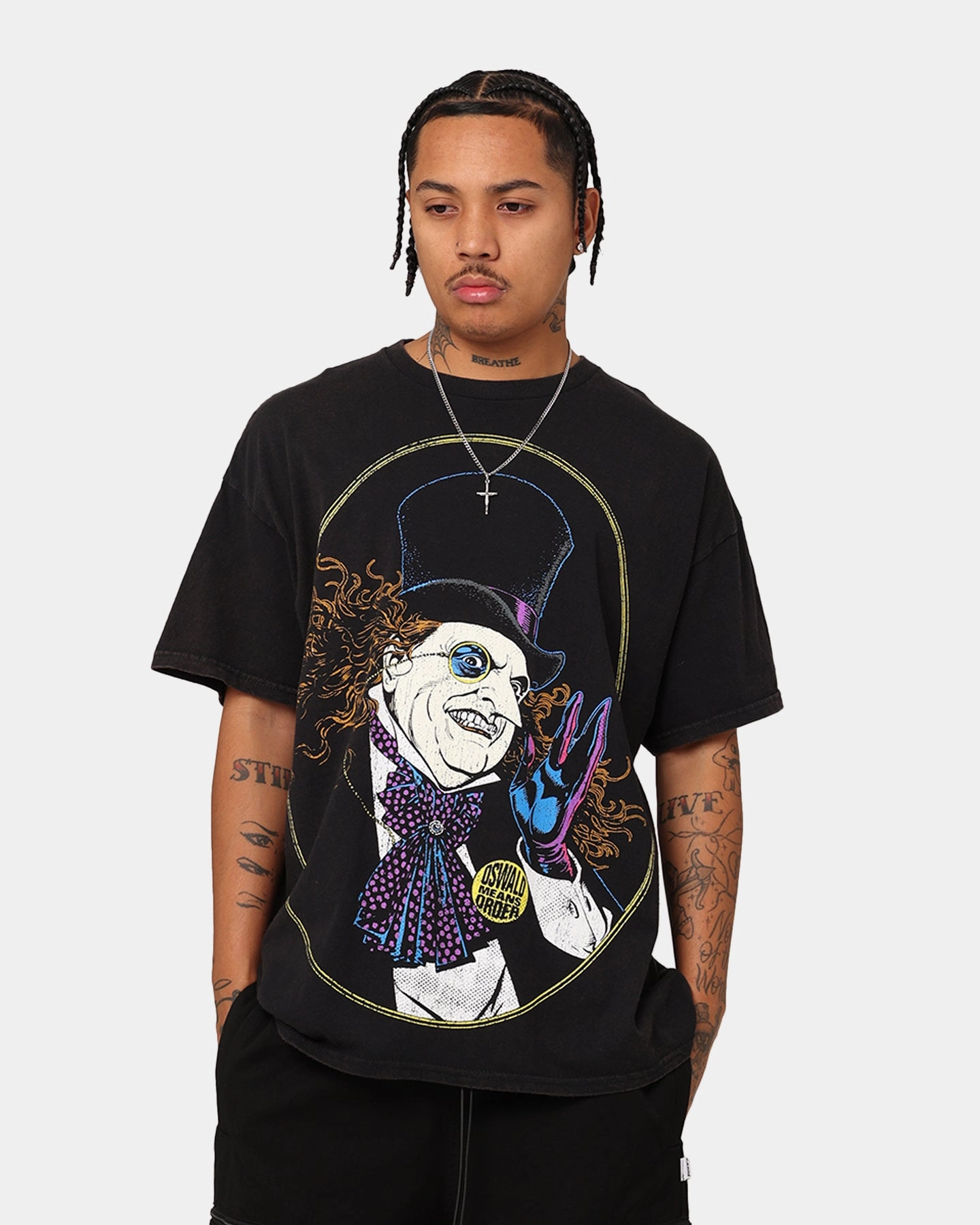 Daily Favorite Goat Crew X DC Batman The Penguin Vintage T-Shirt Black Wash