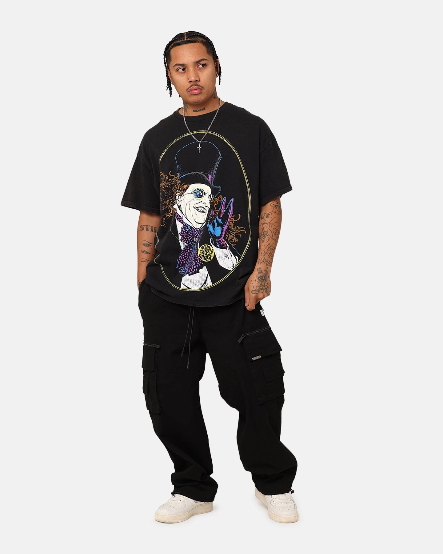Low Profile Silhouette Goat Crew X DC Batman The Penguin Vintage T-Shirt Black Wash