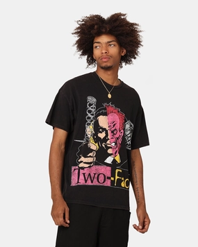 Goat Crew X DC Batman Two Face Vintage T-Shirt Black Wash Perfect for Layering Casual Appeal
