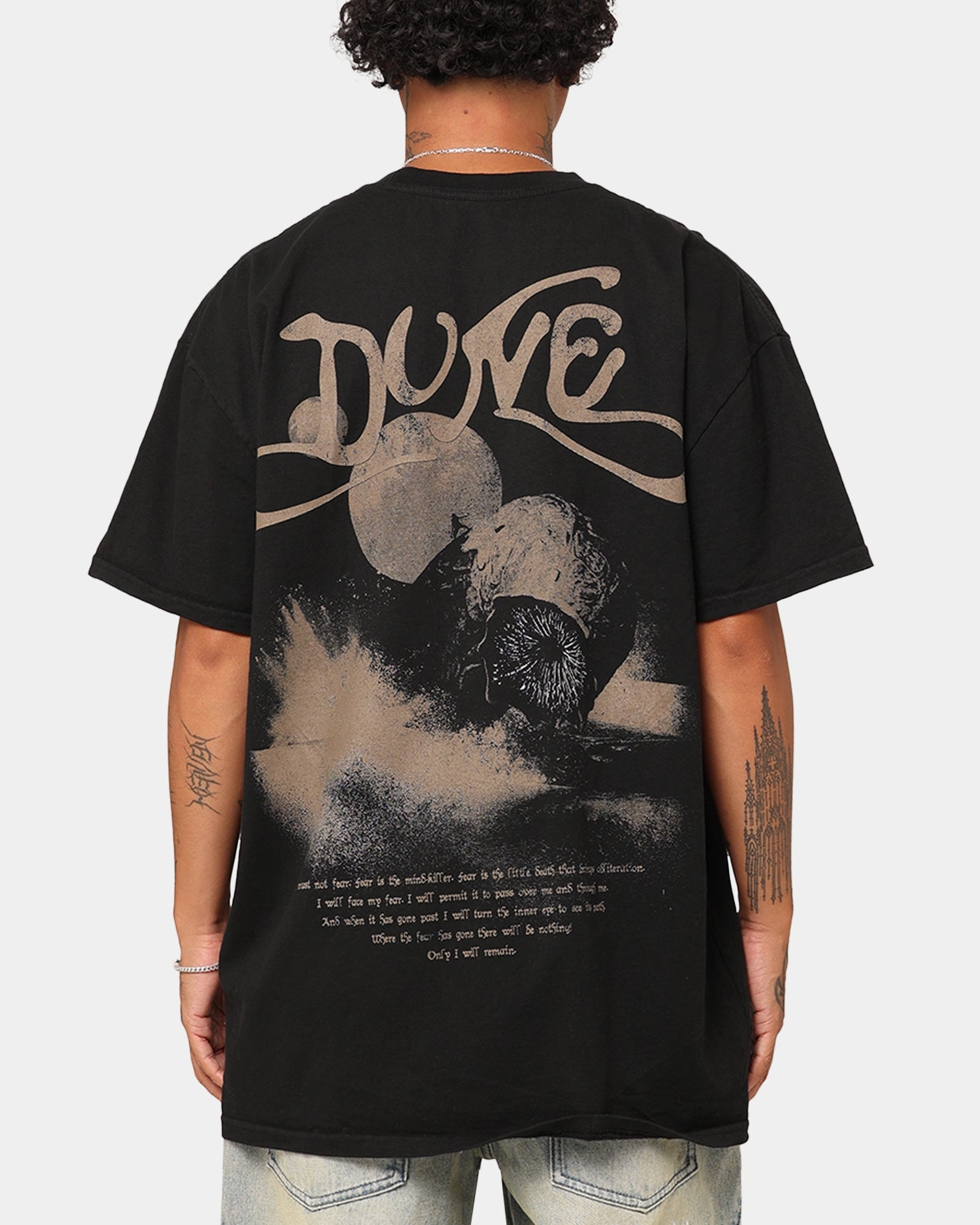 Breathable Fit Textured Surface Goat Crew X Dune Paul Atreides Heavyweight T-Shirt Black