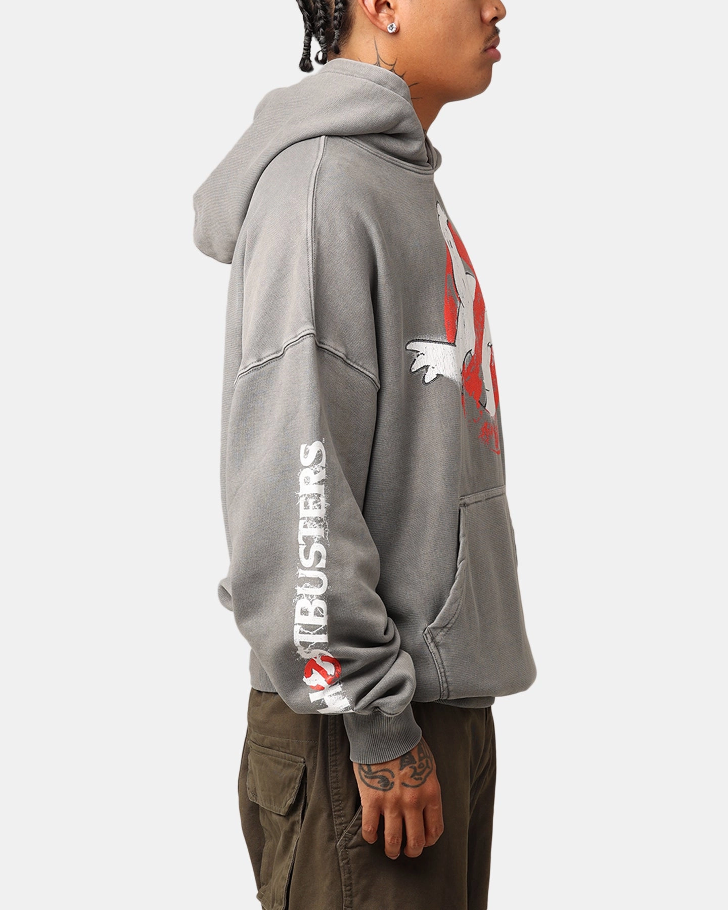 Goat Crew X Ghostbusters Heavyweight Hoodie Washed Charcoal Magnetic Closures