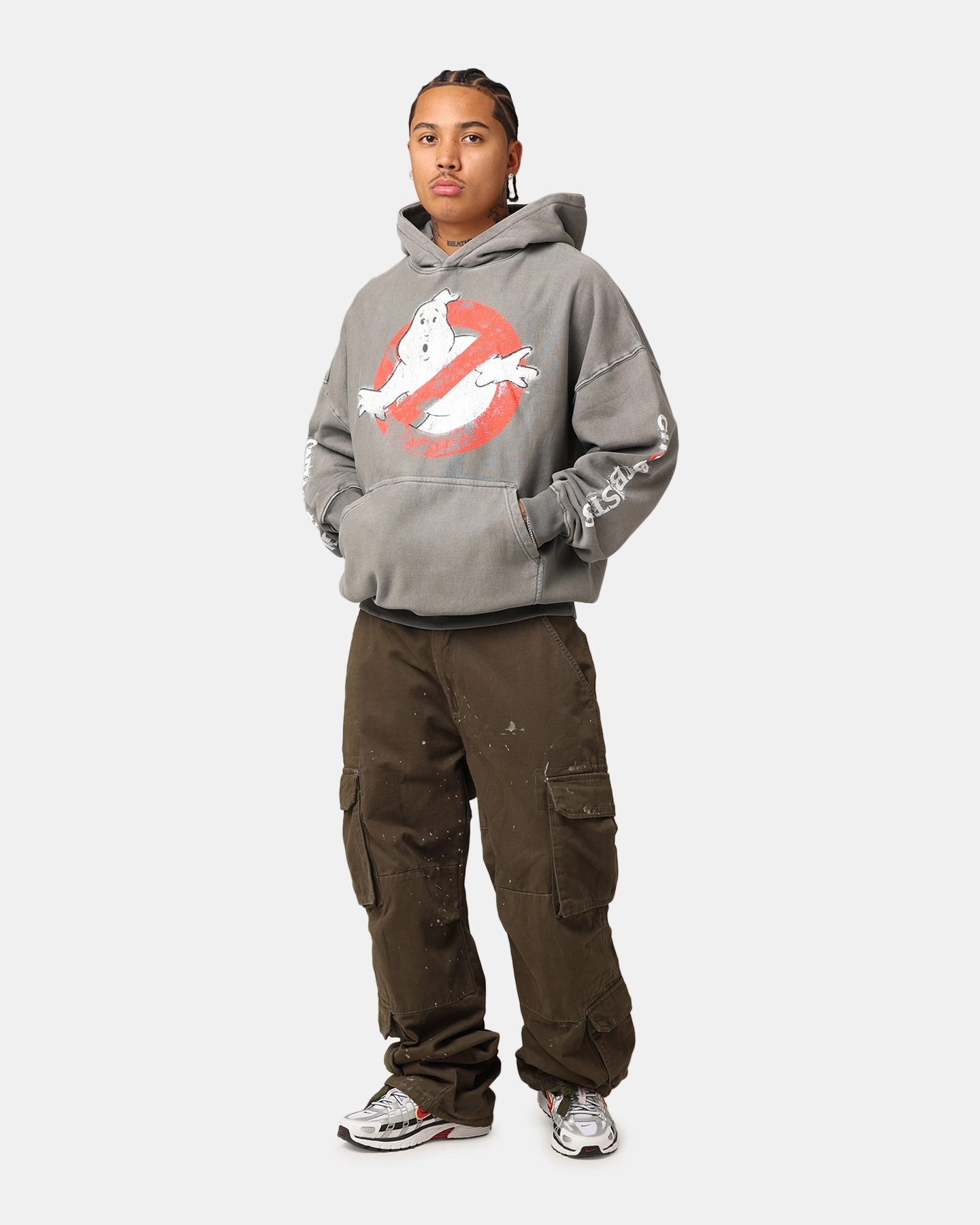 Versatile Protection Consent Goat Crew X Ghostbusters Heavyweight Hoodie Washed Charcoal