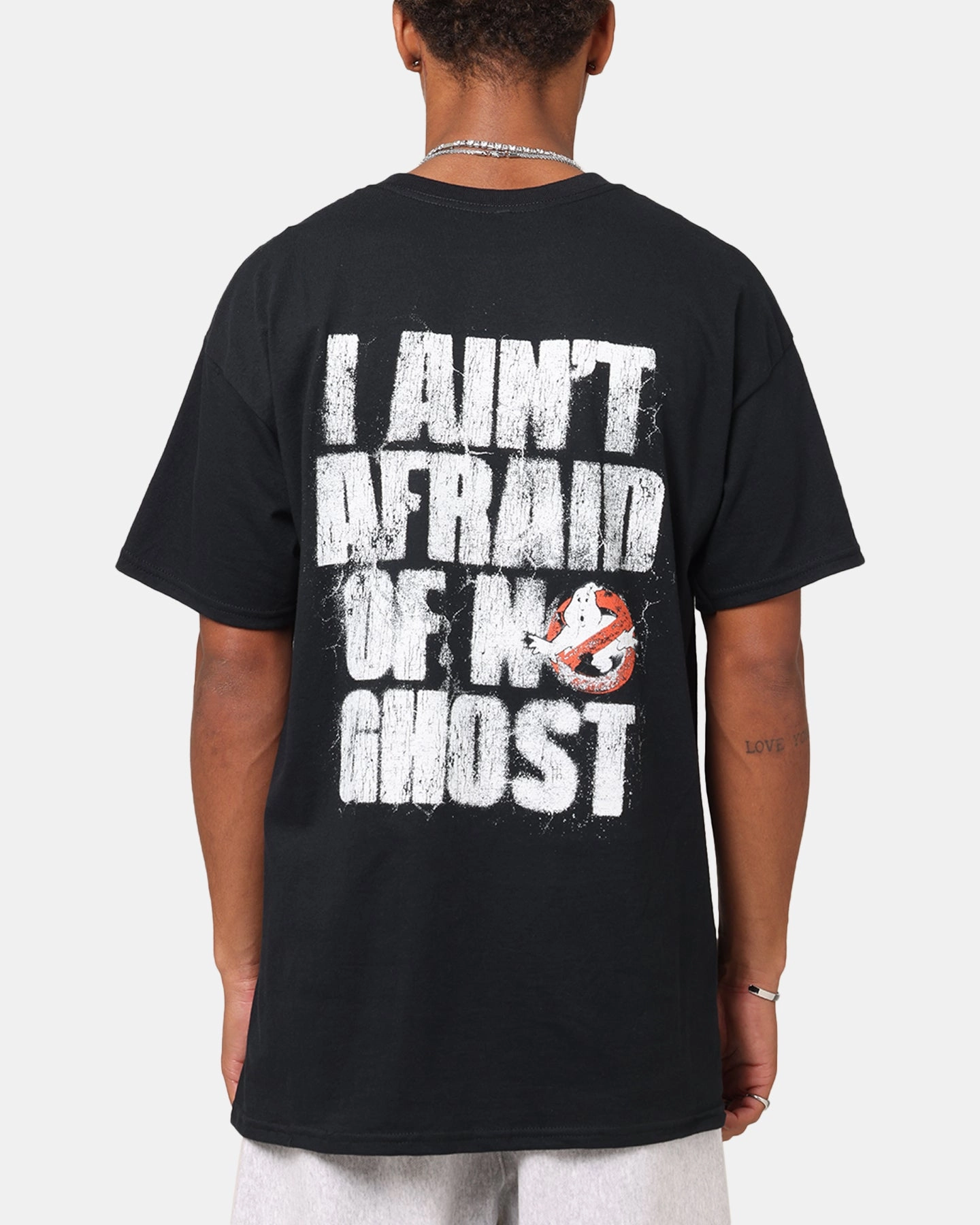 Scoop neck Anti Odor Treatment Goat Crew X Ghostbusters Vintage T-Shirt Black